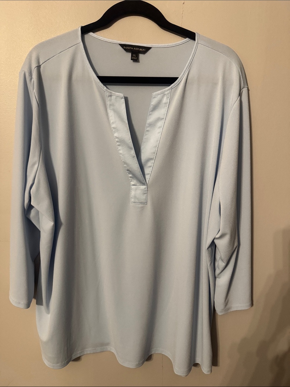Banana Republic Pale Blue Split-Neck Tunic Top size xxl